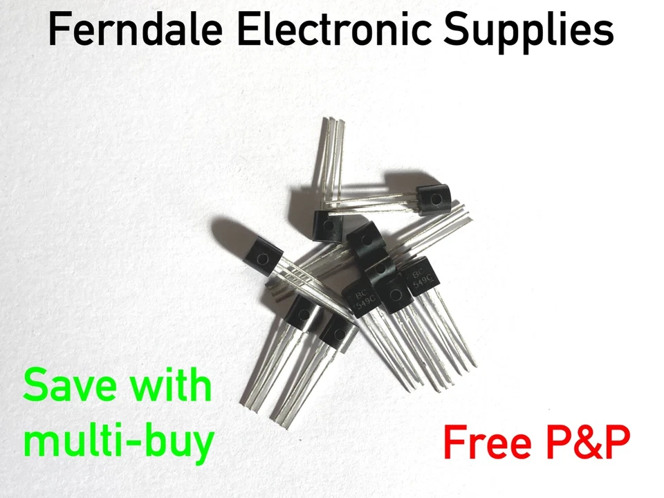 BC549C Silicon Transistor, NPN, 30V, 100mA, 500mW - Pack of 10 free p&p - Image 1 of 1