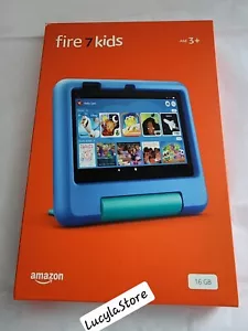 Amazon Fire 7 Kids tablet ages 3-7 BLUE kids tablet 7" 16GB 10hrs battery - Picture 1 of 8