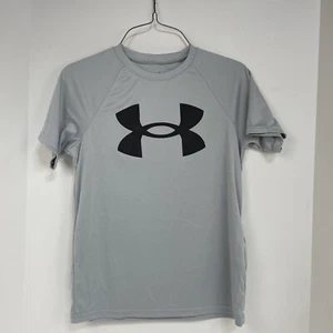 Under Armour Shirt Youth Medium Gray HeatGear Short Sleeve YMD/M - Picture 1 of 8