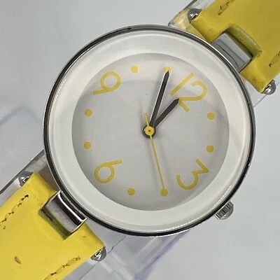 Gossip Women's Watch Yellow & White Dial Yellow Leather Band NEW BATTERY RUNS! - Image 1 of 4