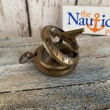 Antique Finish Brass Sundial Compass - Small Pocket Style - Nautical Pendant