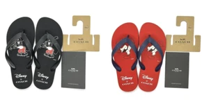 Juego de 2 chanclas COACH Disney Mickey Karate rojas negras 24 cm EE. UU. 7 Japón limitadas - Imagen 1 de 11