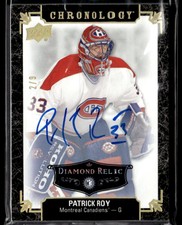 2018-19 Upper Deck Chronology Diamond Relics - Black Patrick Roy Auto 2/9 #33