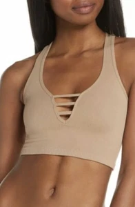 New Free People Intimately FP Strapped in Brami Crop Top Nude Size XS/Small - Picture 1 of 4