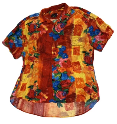 Camisa Hawaiana Vintage Años 90 Jams World Loud Floral Rayón Botón Para Hombre Talla XL Foto 1 de 4