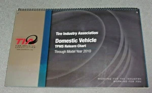 TIA TPMS Relearn Chart Domestic & Import, Through Model Year 2010, Tire Pressure - Picture 1 of 8