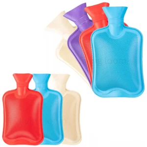 2PCS 2L Natural Rubber Hot Water Bottle Winter Heat Therapy Pain Relief Warmer U - Picture 1 of 26