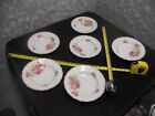 Lot of 6 Vintage Pink & Yellow Rose Soup Bowls with Gold Edge 8.5 In W