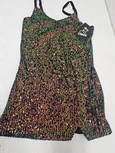 🐻 NEW GIRLS ART CLASS SEQUINS DRESS SIZE S (6-7) - Picture 1 of 2