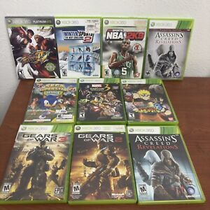 Xbox 360 Assorted Game Lot Bundle 10 Games Gears Of War Street Fighter Creed