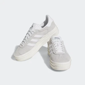 Adidas Originals Women's Grey White Gazelle Bold Shoes HQ6893 - Picture 1 of 5