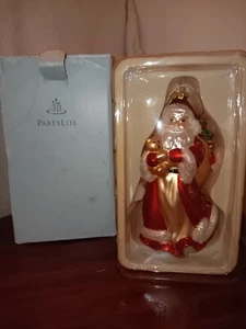 Partylite Weihnachtsmann mundgeblasen mundbemalt Glas Ornament  - Bild 1 von 9