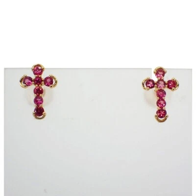 [New] 750 Ruby Cross Earrings [s1-24] - Image 1 of 4