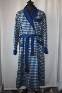 Vestaglia vintage anni 50 Holmwood Wrap British lana panno blu 42" revival - Foto 1 di 24