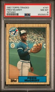 1987 Topps Traded Tiffany Fred McGriff RC #74T PSA 8 Toronto Blue Jays HOF - Picture 1 of 2