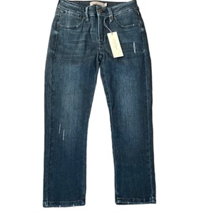 Just USA women’s jeans Size 25 midrise distressed new dark blue denim skinny NWT - Picture 1 of 7