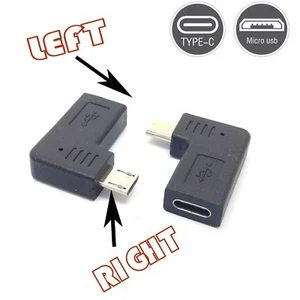 90 angle Type-C Female To Micro-B Micro male USB Charging Data otg adapter gm - Picture 1 of 16