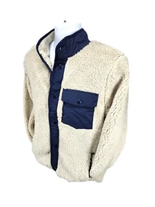 Chaqueta polar Goodfellow & Co para hombre ligera beige imitación piel pelo alto Sherpa - Imagen 1 de 50