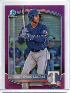 2025 Bowman Chrome Paulino Santana Fuchsia Card #'d 089/199 Rangers BCP-72 - Picture 1 of 1