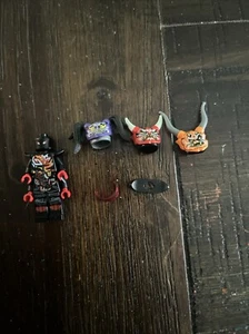 LEGO Ninjago Minifigure, Mr. E + Biker Vest (njo385,) With All Oni Masks. - Picture 1 of 3