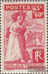 sellos Francia 1938 Mi 432 con charnela 1938 Spanienrückkehrer - Imagen 1 de 1