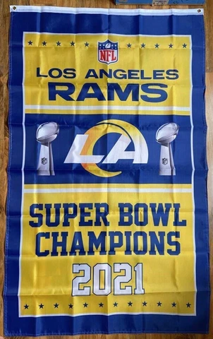Premium Flag Los Angeles Rams 3x5 ft Banner Super Bowl LVI Champs NFL LA Winners Cover