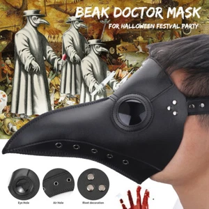 Horror Pest Arzt Vogelmaske Lange Nase Schnabel Cosplay Halloween Party Maske - Bild 1 von 12