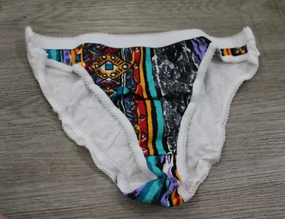 Ropa interior bikini vintage años 80 nuevo sin etiquetas 100% algodón talla mediana - Hecho en EE. UU. colorido Foto 1 de 2