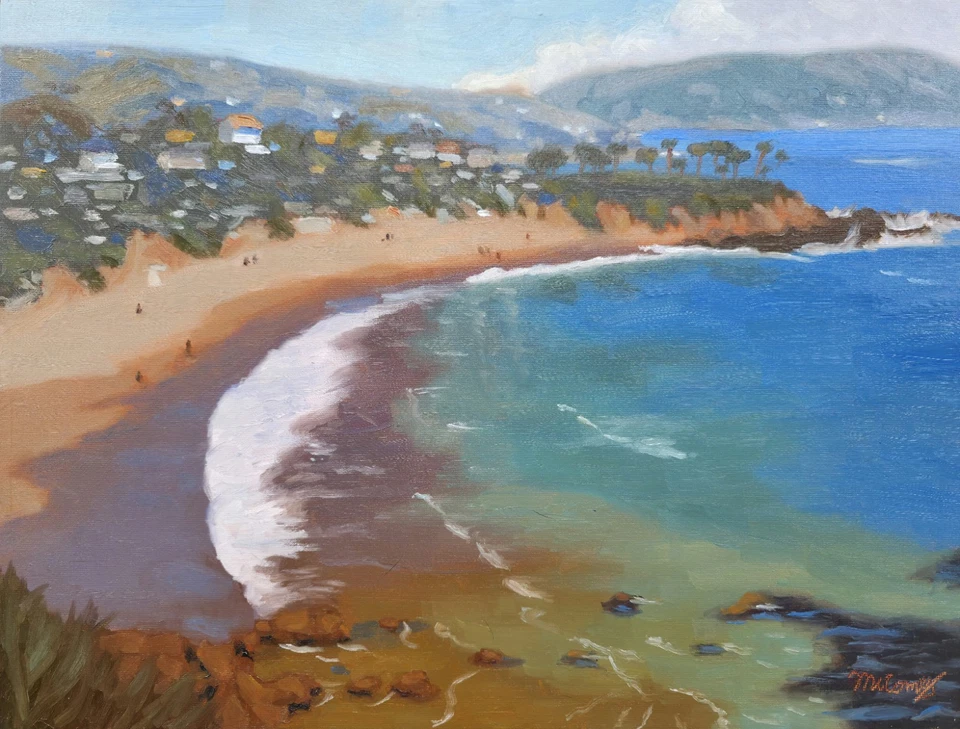 Original 12x16 Laguna Beach Oil Painting  With Gold Frame - Image 1 of 4