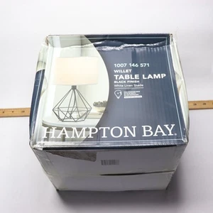 Hampton Bay Willet 15.5 in. Black Cage Accent Table Lamp - Picture 1 of 4