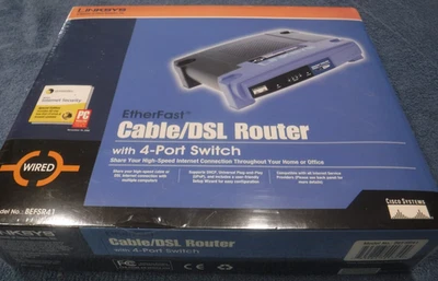 NEU Linksys Etherfast Kabel DSL Router 4 Port Switch BEFSR41 VON CISCO - Bild 1 von 4