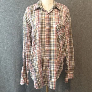 Vintage J.P. Austin Plaid Button-Up Shirt Mens Large Long Sleeve Checkered - Picture 1 of 9