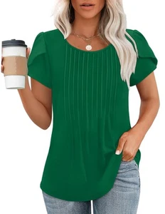 OFEEFAN Tshirts Shirts for Women Short Sleeve Blouses Summer Babydoll Tops Gr... - Picture 1 of 5