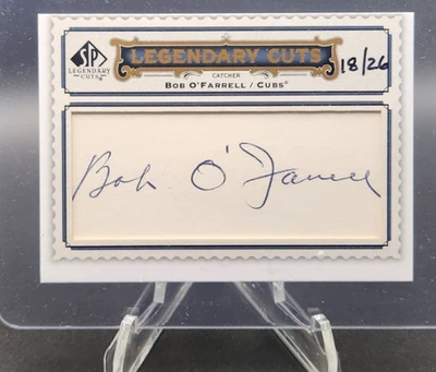 2009 SP Legendary Cuts Bob O'Farrell Cut Signatures Auto #'d 18/26 Cubs #LC-107 - Image 1 of 2