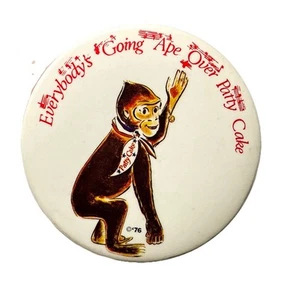 RARE Vintage 1976 Pattycake The Gorilla Pinback Button 3.25”  - Picture 1 of 7