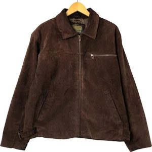 Used JACQUES LEATHER padded suede leather jacket size M men's - Picture 1 of 17
