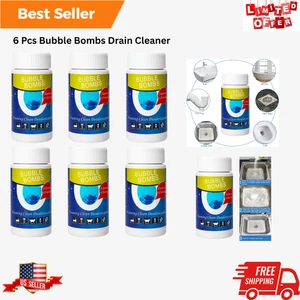 6 Bubble Bombs Drain Cleaner - Breaks Down Grease & Food Waste Effortlessly - Picture 1 of 6