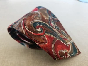 Vintage Debenhams Classics Krawatte rot blau Blumenmuster - Bild 1 von 6