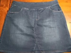D&Co. Skort Women's Size XL Blue Denim Comfort Stretch Waist Pull on Short Skirt - Picture 1 of 11