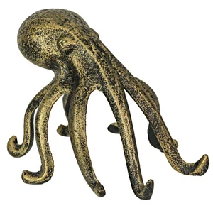 Antik Gold Gusseisen Oktopus Telefon Halter Ständer Deko Buchstütze Wohndeko - Bild 1 von 6