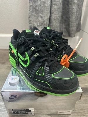 Nike Air Rubber Dunk Off-White Mens Size 11.5 Black Green CU6015-001 Clean - Image 1 of 4