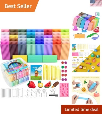 Polymer Clay 51 Colors Modeling Clay for Kids Adults Oven Bake Craft Kit - Image 1 of 4