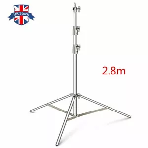 UK 2.8m Heavy Stainless Steel Foldable Light Stand For Studio LED Light Softbox - Picture 1 of 8