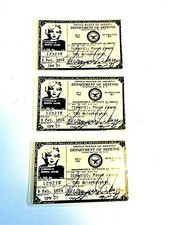 Marilyn Monroe Set of 3 1954 USO Id card, Norma Jean Dimaggio Browntone 