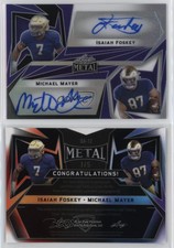 2023 Leaf Metal Purple Prismatic /7 Isaiah Foskey Michael Mayer Rookie Auto RC
