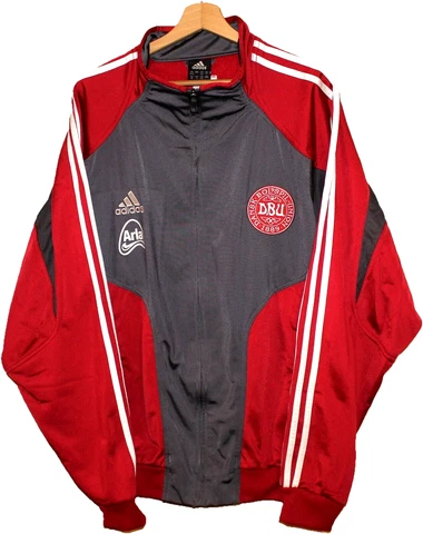 PERFECT! 2004 DENMARK Football Jacket Track suit ADIDAS size L Tricot Jersey Cover