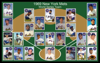 1969 NEW YORK METS Custom Baseball Card POSTER Unique Team Photo Art Decor NY 69 - Image 1 of 2