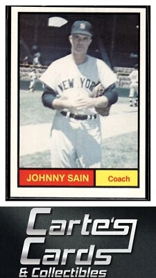 Johnny Sain 1982 Renata Galasso 1961 World Champions #25  New York Yankees  CO - Image 1 of 2