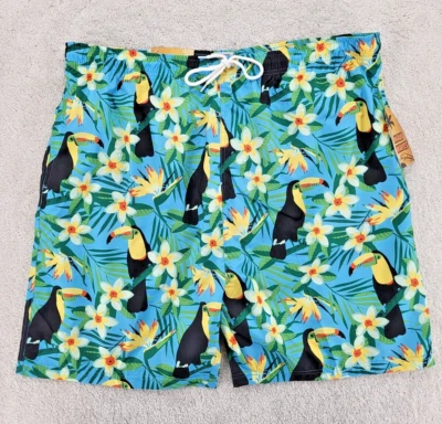 Swim Trunks, Men's Maui Waves 2 XL draw string, pockets, multicolored NWT - Image 1 of 4