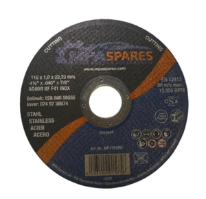 50 x THIN CUTTING DISCS 115x1.0mm MPA SPARES-GERMAN QUALITY EUROPEAN MADE (TIN) - Picture 1 of 3